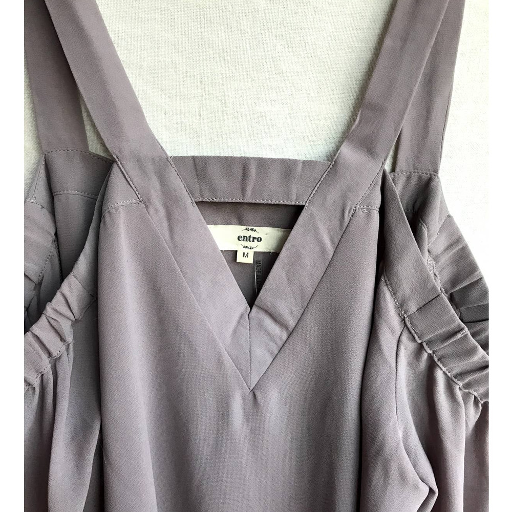 Entro Lilac Taupe Off the Shoulder Blouse - Picture 3 of 7